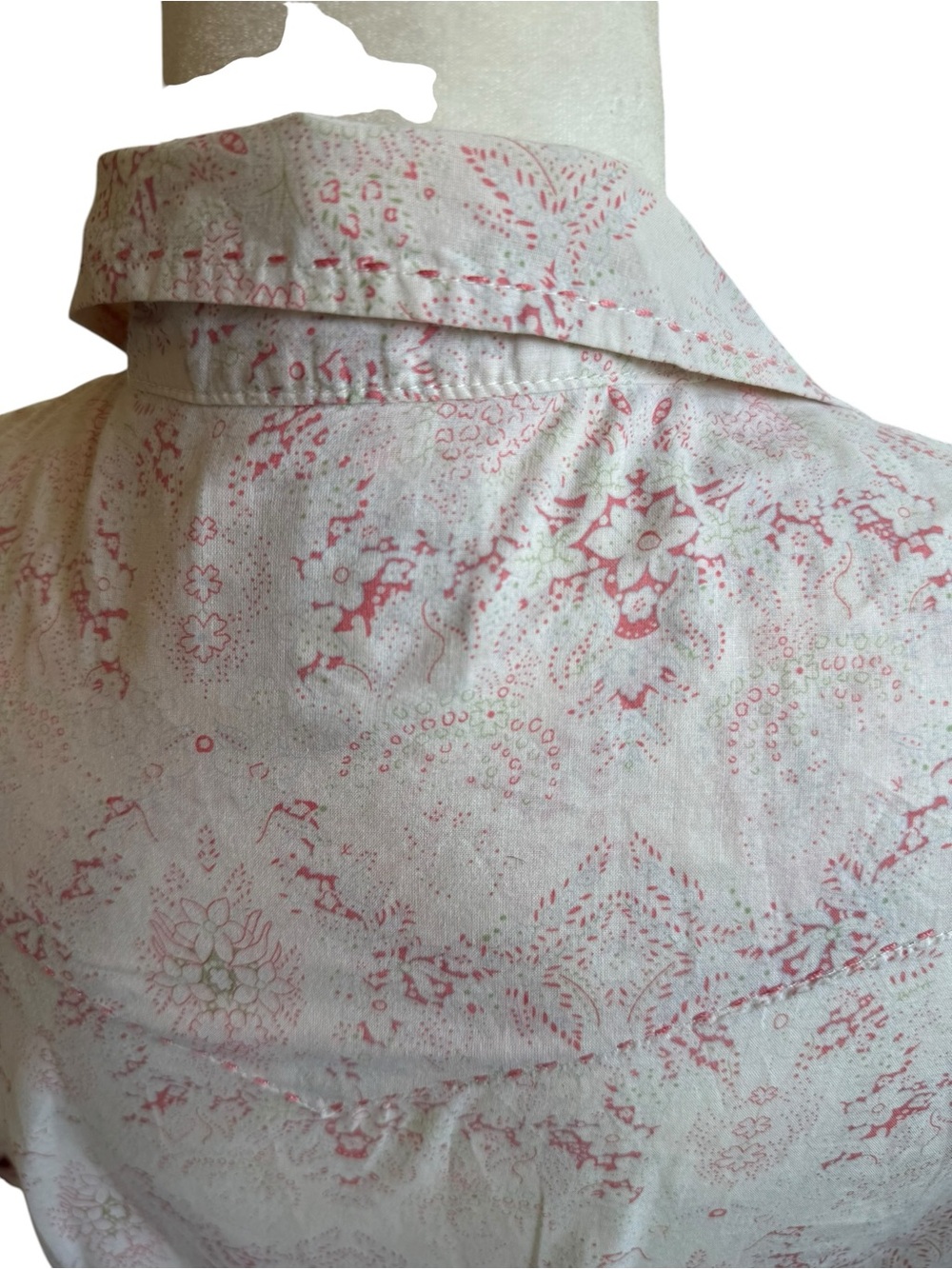 Vintage Cowboy Western Floral Button-Up Short Sleeve Blouse - Picture 8 of 11